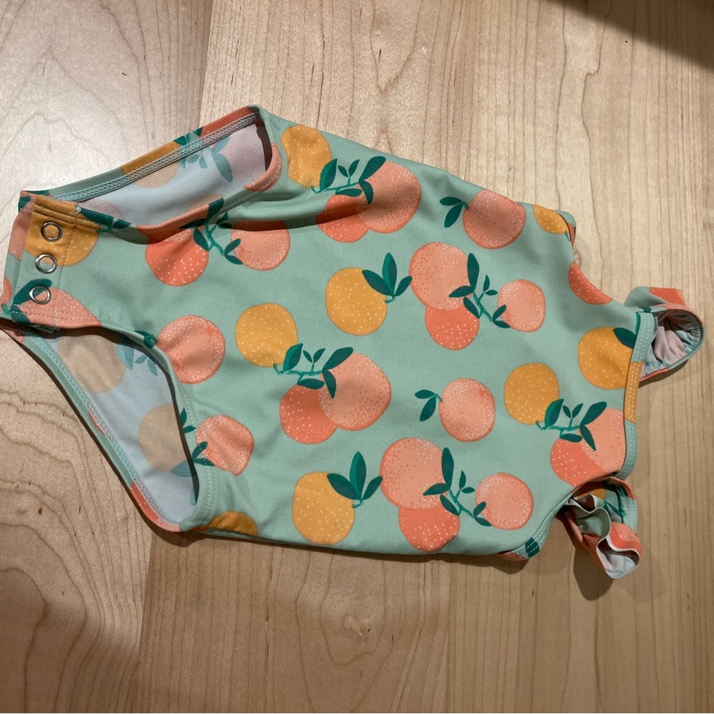 Kids Swimwear with Orange Print